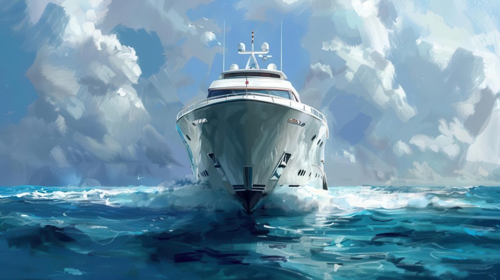 Oil painting from yacht photo